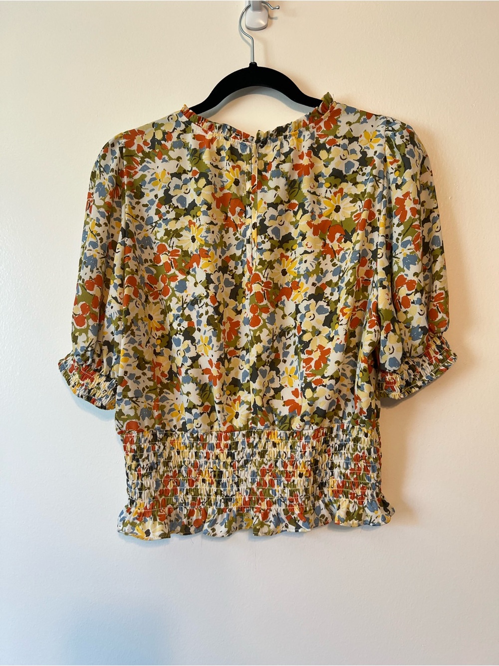 Sienna Sky Olive Multi Floral Smocked Peplum Top - Picture 5 of 10